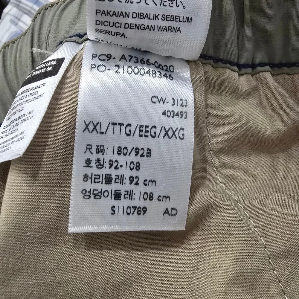 Levis XX Chino Easy Shorts Mens‎ XXL Olive Green Elastic Waist A7366-0020